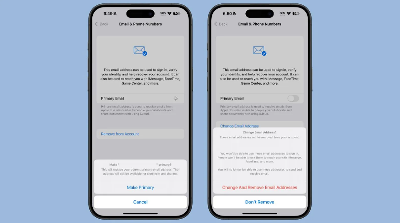 石棉苹果手机维修分享苹果 iOS 18.1 支持设置“主要”邮箱地址并更改 iCloud 邮箱 